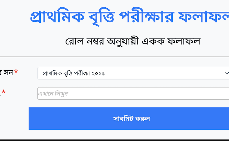 Primary Scholarship Exam Result